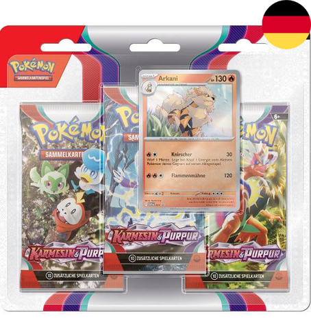 Arkani 3er Pack Blister - Karmesin & Purpur (DE) - Pokemon