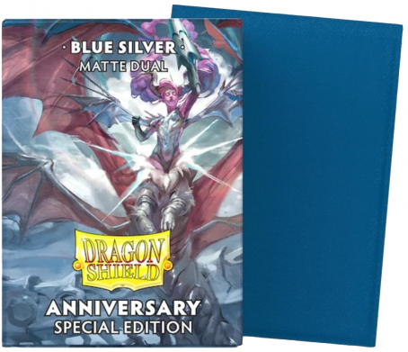 Blue/Silver (100 Sleeves) - Dragon Shield Standard Matte Dual Sleeves Special Edition