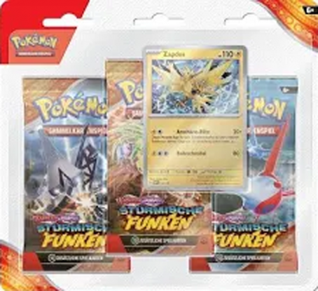 KP08 Stürmische Funken 3-Pack Blister Zapdos (DE) - Pokémon TCG - 08.11.2024