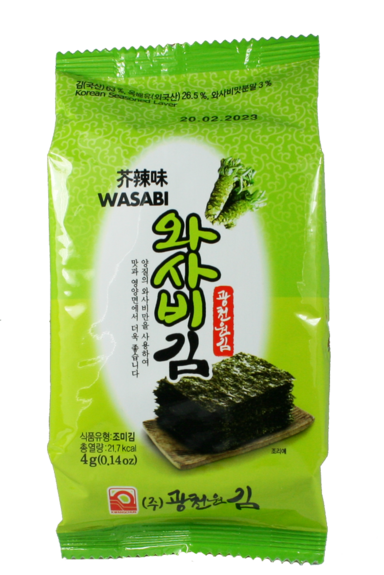 Kwangcheon Seasoned Laver - Wasabi 8-Pack 32 g