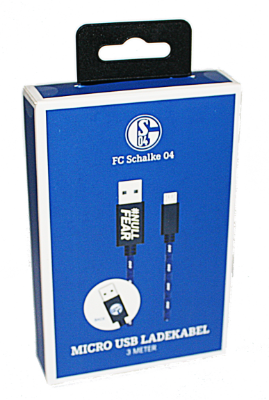 Micro USB Ladekabel 3m  FC Schalke 04