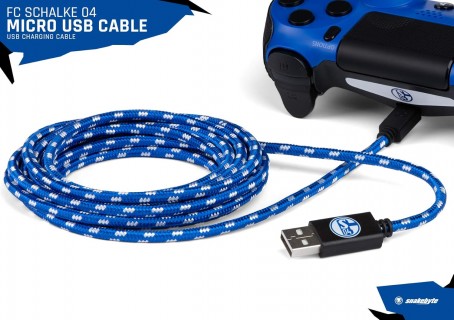 Micro USB Ladekabel 3m  FC Schalke 04