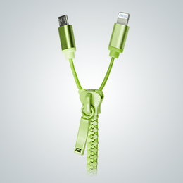 2in1 Zipper Charge&Sync Cable, grün