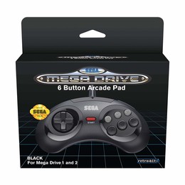 SEGA Mega Drive Controller 6-Button Arcade Pad - Schwarz